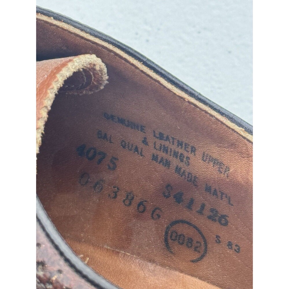 Vintage Florsheim Imperial 4075 Longwing Wingtip Oxford Brown Leather 8.5D USA - Picture 2 of 6